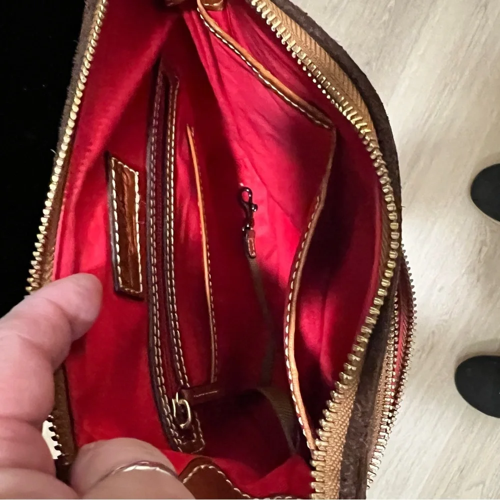 Dooney & Bourke Brown Suede Crossbody Bag – Like New